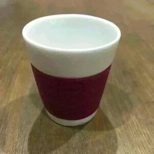 Bodum- Bistro Porcelain Cup with Purple Silicone Sleeve Made in Switzerland